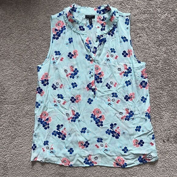 Talbots Ruffle Trim Shell Top! - Picture 10 of 14